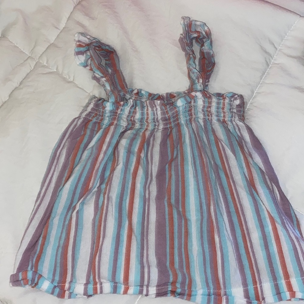 Pinstripe multi color toddler tank